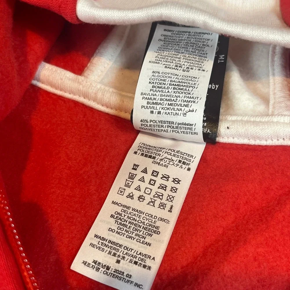 FIFA Womens World Cup 2023 Canada Hoodie Red Full Zip Youth Large 14/16 NWT